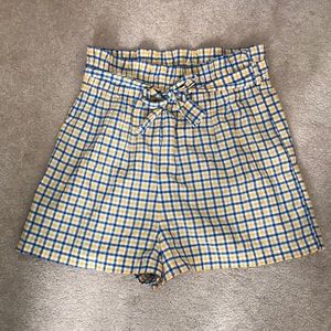 Urban Outfitters Tie High Waisted Paper Bag Shorts